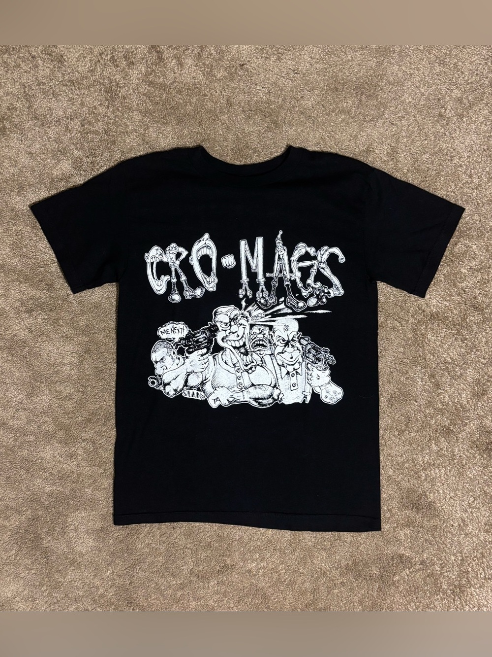 Alstyle Cro-Mags Black Graphic Print T-Shirt Men's S Cotton Jersey Crew Neck